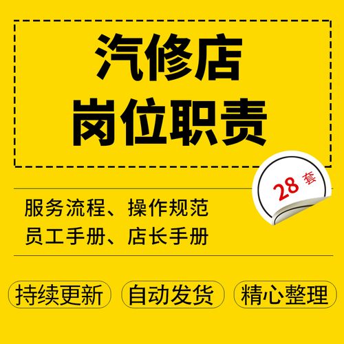 汽修廠美容店員工守則汽修廠服務流程崗位職責標準化洗車流程分解